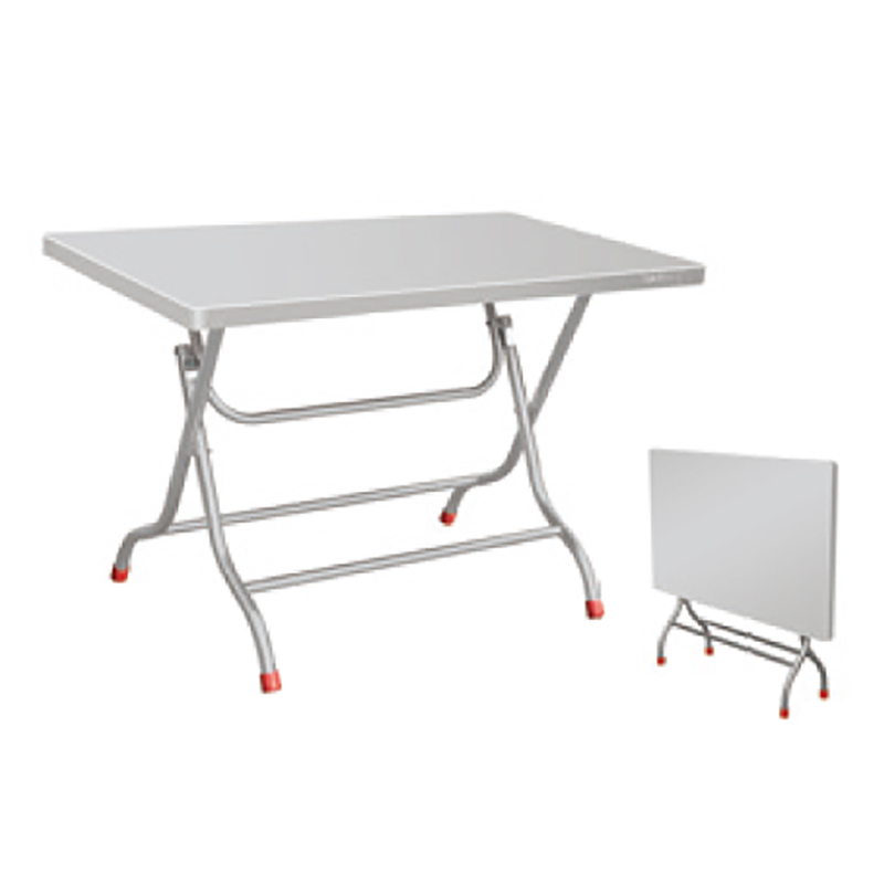 Table à manger en acier inoxydable des jambes rondes