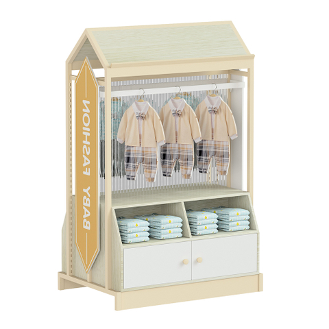 Magasin de soins de soins pour bébés atelier de vêtements de conception étagères meubles armoire à support d'affichage