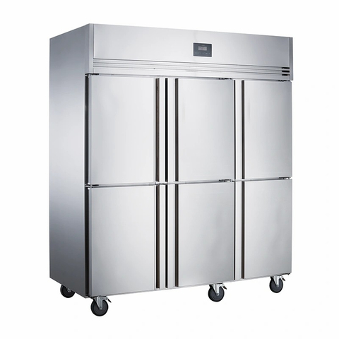 -5 ~ 5 ℃ refroidissement statique 6 portes solides Read-in Read-in Refrigerator commercial réfrigérateur