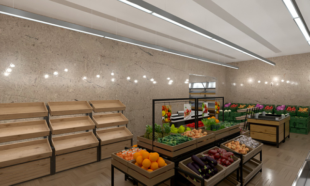 étagère de légumes pour la boutique
