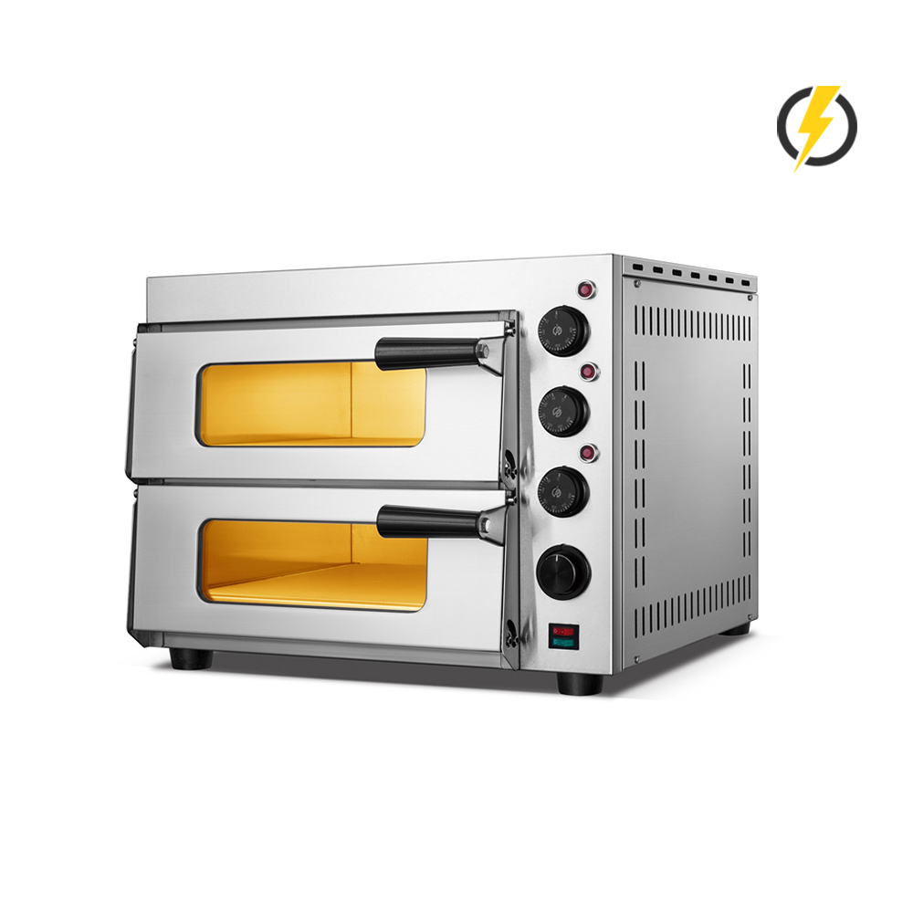  2pcs Pizza électrique four Porte en acier inoxydable Contrôle de bouton de four à pizza commerciale