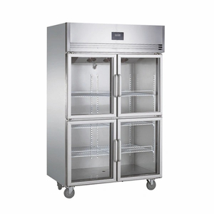 2 ~ 8 ℃ refroidissement à l'air / refroidissement statique 4 portes en verre réfrigérateur à portée de main en vertu du réfrigérateur commercial 