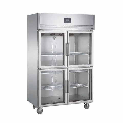2 ~ 8 ℃ refroidissement à l'air / refroidissement statique 4 portes en verre réfrigérateur à portée de main en vertu du réfrigérateur commercial 
