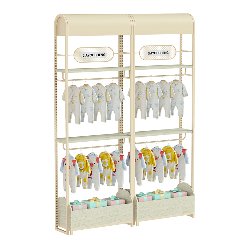 Mère et bébé magasin de conception de conception meubles de vêtements de bébé étagères.