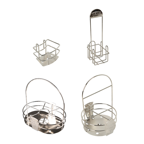 Panier de caillage de condiments en acier inoxydable sur table pour tenir la bouteille Heinz
