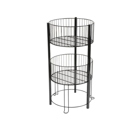 Two-Tiers Wire Dump Bin 2 Tier Basket Stand