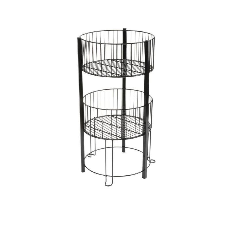 Two-Tiers Wire Dump Bin 2 Tier Basket Stand