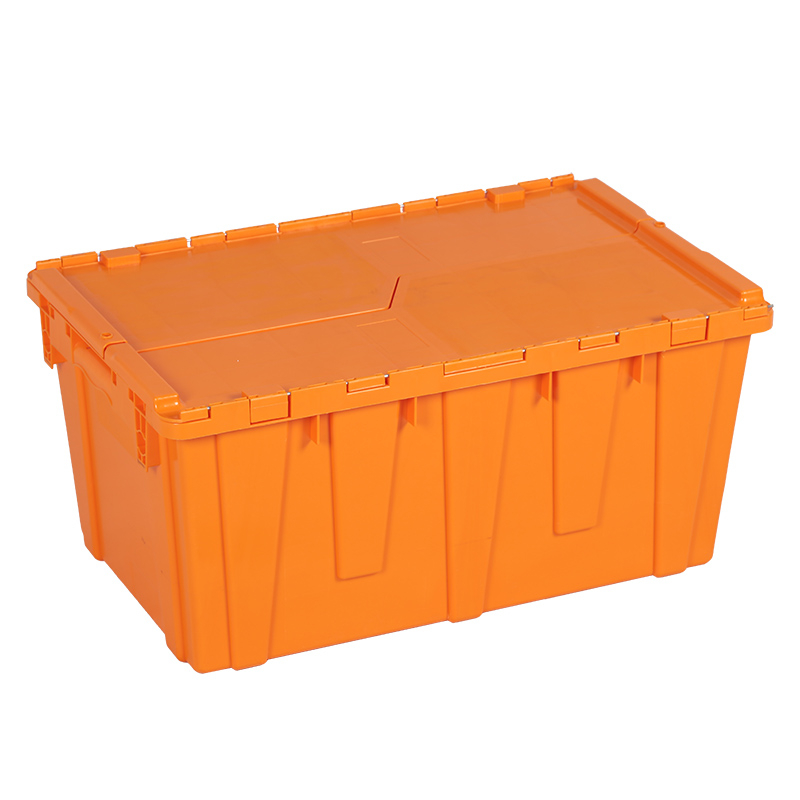 Caisse empilable en plastique Contatrice de couvercle attaché NLB-13