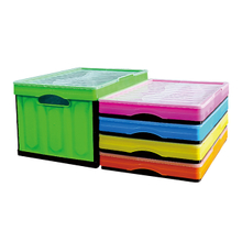 Caisse en plastique pliable pliable colorée