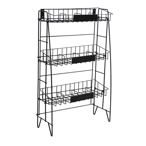 Rack en fil de fil à trois étagères 
