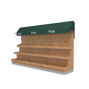 Étagère d'affichage en bois pour les fruits et légumes