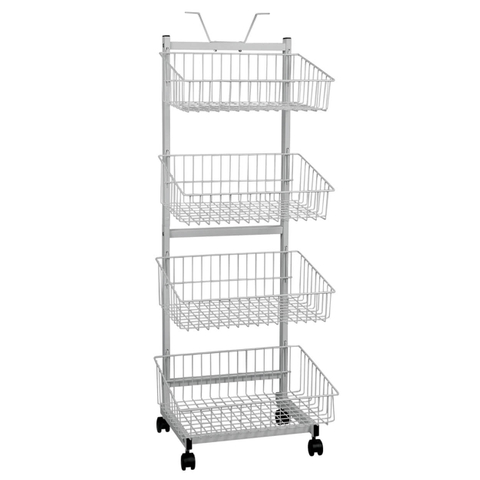4 Basket Mobile Display Stand