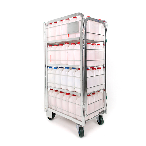 Chariot de lait à cage en rouleau
