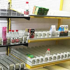 Taille réglable Supermarché Bouteille de cigarette Boire des poussoirs de poussette de poussoir en plastique