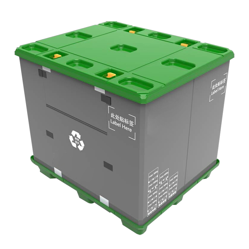 Boîte de palette en plastique pliable pour matériau en vrac