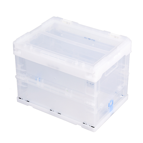 Caisse en plastique pliable pliable claire