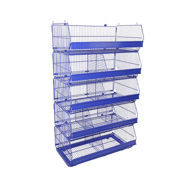 5 poubelles de décharge de fil à mobilisation empilable de panier