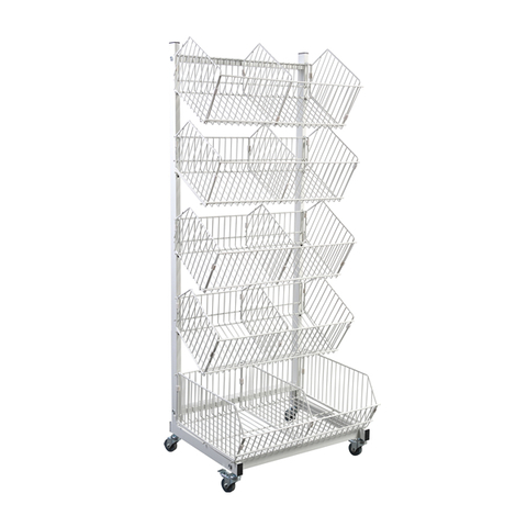 5 Rack d'écran en fil mobile du panier