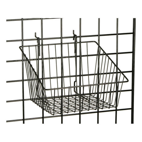 Panier de mur de grille avec design incliné pour les affichages en vrac