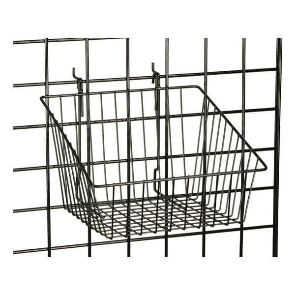 Panier de mur de grille avec design incliné pour les affichages en vrac