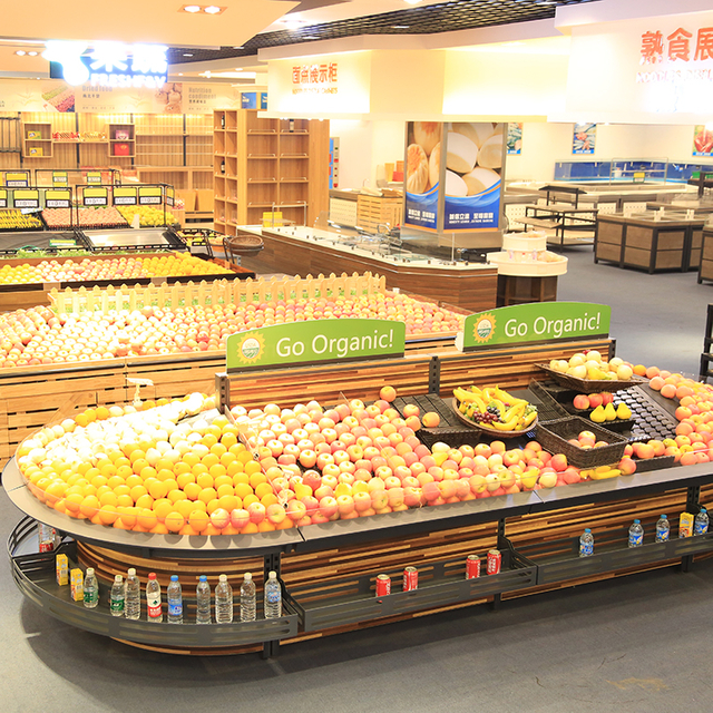 Rack de support de supermarché à affichage des fruits et légumes