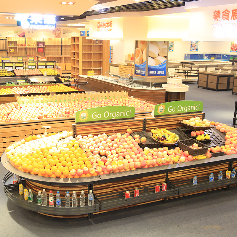 Rack de support de supermarché à affichage des fruits et légumes