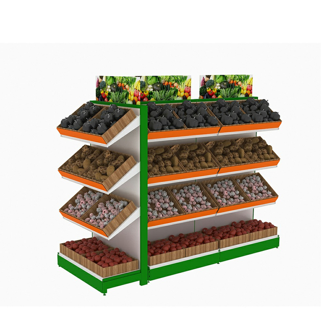 Étagère de supermarché pour les fruits et légumes