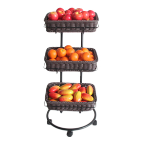 Rack d'affichage pour panier en rotin en plastique