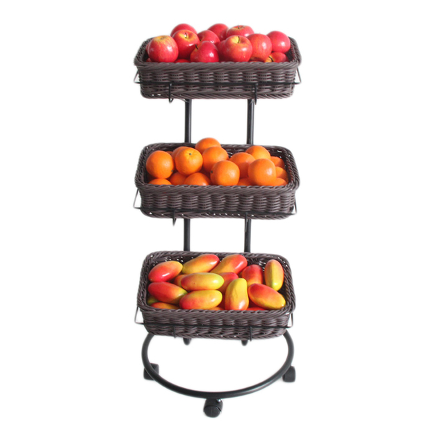 Rack d'affichage pour panier en rotin en plastique
