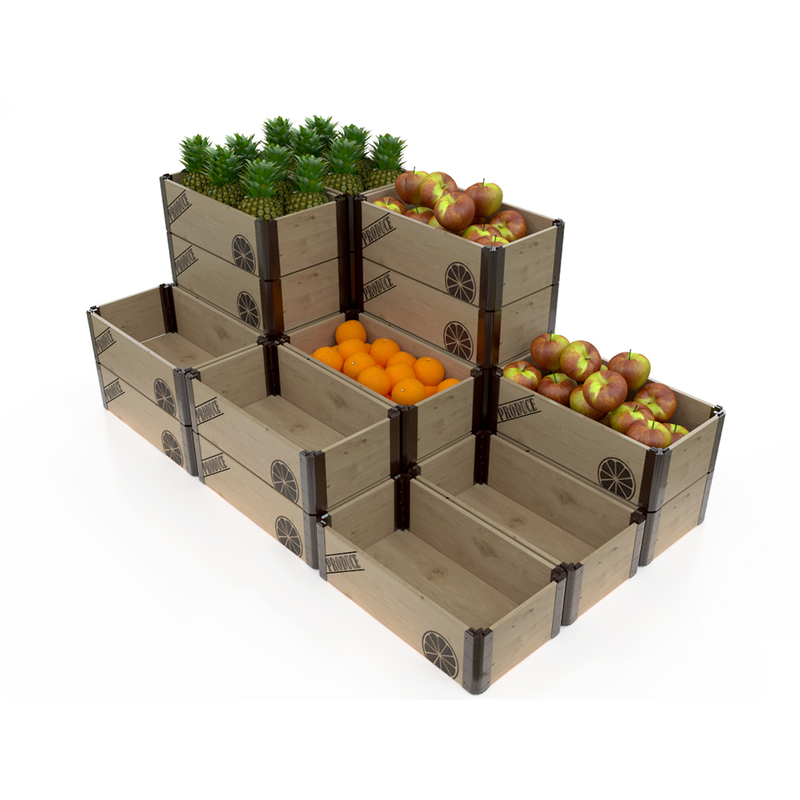 Caisse pliable à imprimé en bois