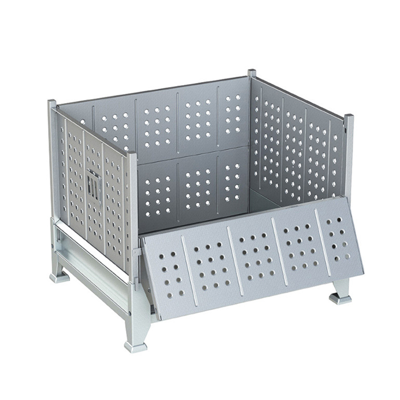 Boîte de palette logistique empilable pliable en métal durable