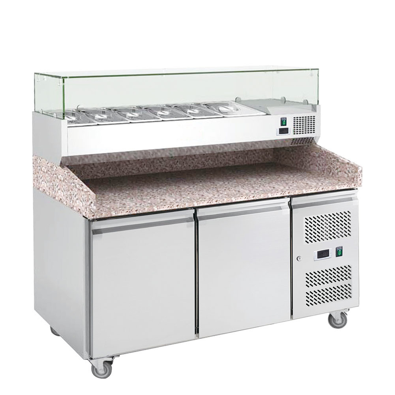Table de préparation à pizza réfrigérée en marbre
