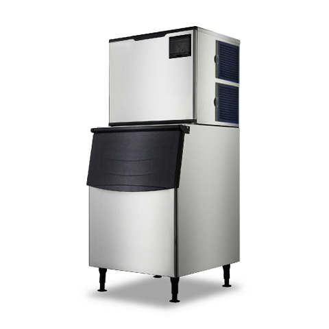 160-190 kg / 24h Cube de type modulaire Machine de création de glace commerciale refroidie avec poubelle de rangement