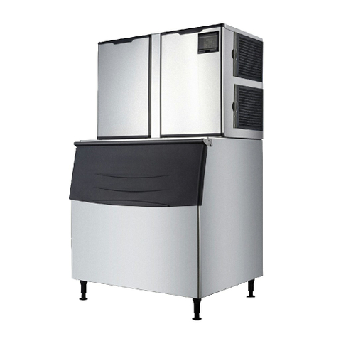680-900 kg / 24h Cube de type modulaire Machine de création de glace commerciale refroidie avec poubelle de rangement