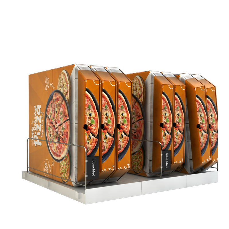 Étagère pour organiser une pizza congelée