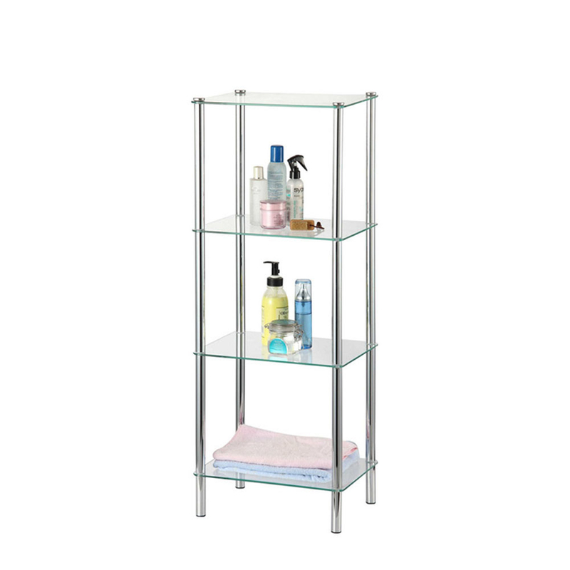 Gals trempé étagère de salle de bain autoportante