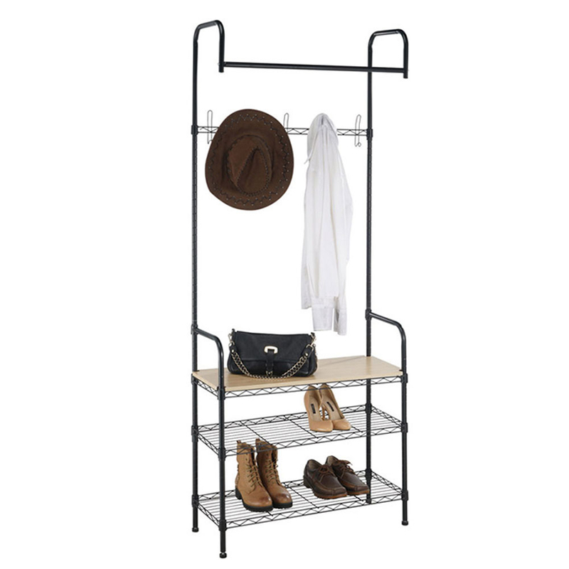 Rack de vêtements en fil avec roulettes