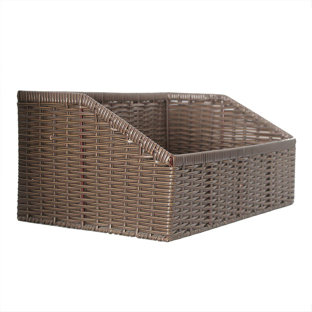 Panier de rotin en plastique trapézoïde