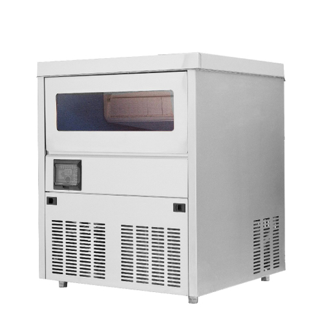 55 à 75 kg / 24h Bullet sous-comptant Machine de création de glace commerciale refroidie avec poubelle de rangement