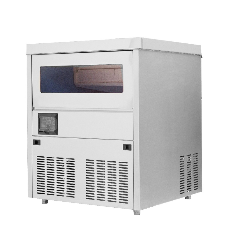55 à 75 kg / 24h Bullet sous-comptant Machine de création de glace commerciale refroidie avec poubelle de rangement