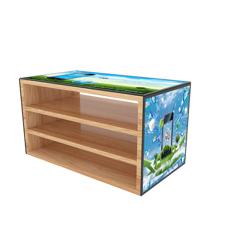 Table d'affichage avec boîte lumineuse