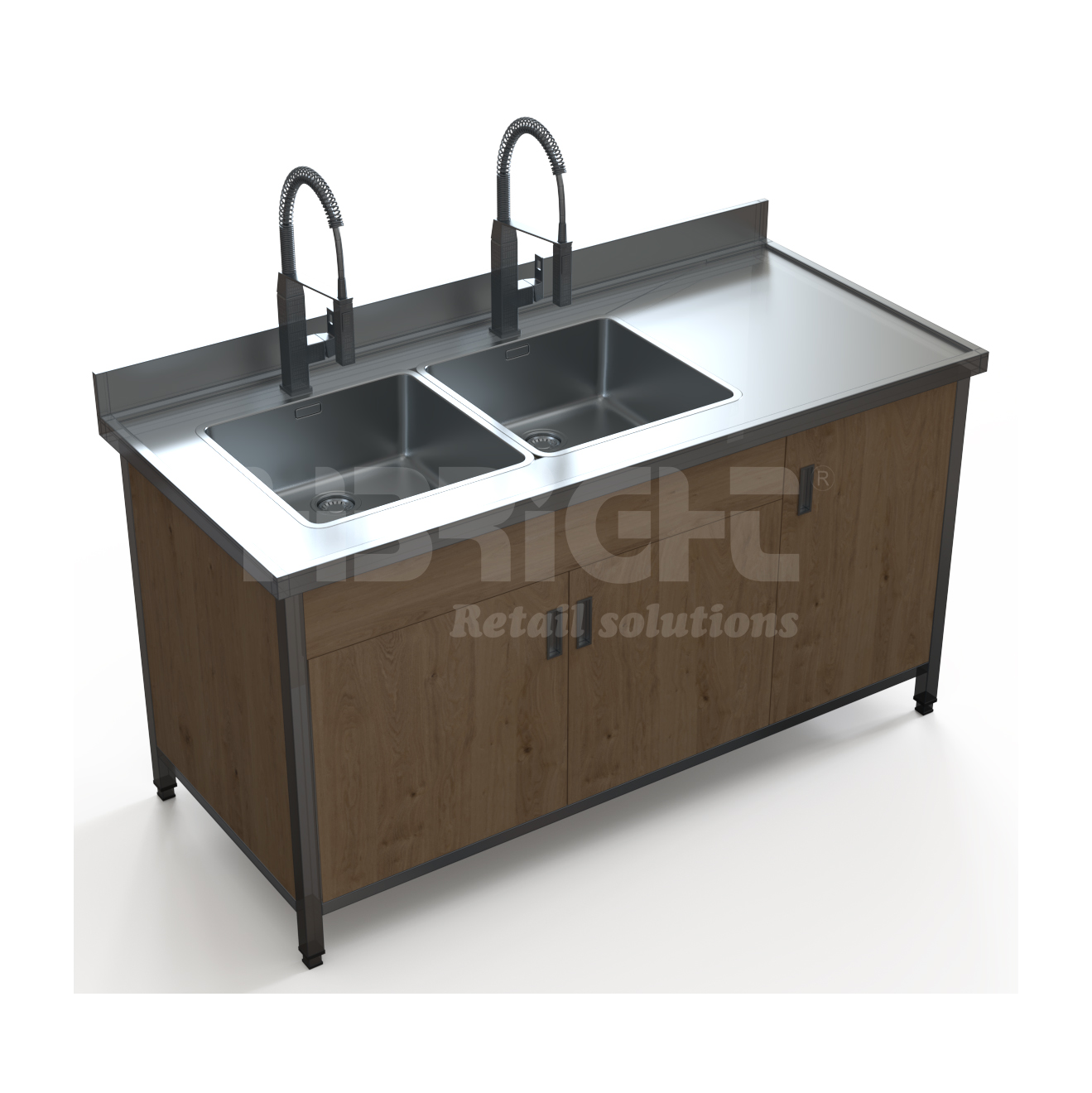 Table en acier inoxydable avec évier