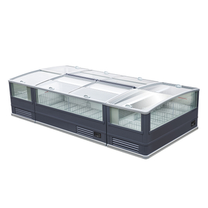 300L / 450L / 575L / ≤-18 ℃ Perg-in de porte en verre Island Freenzer Supermarket Island Freezer
