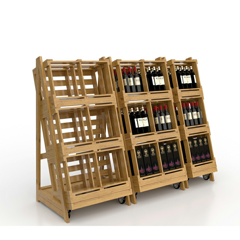 Rack en bois pour affichage de vin