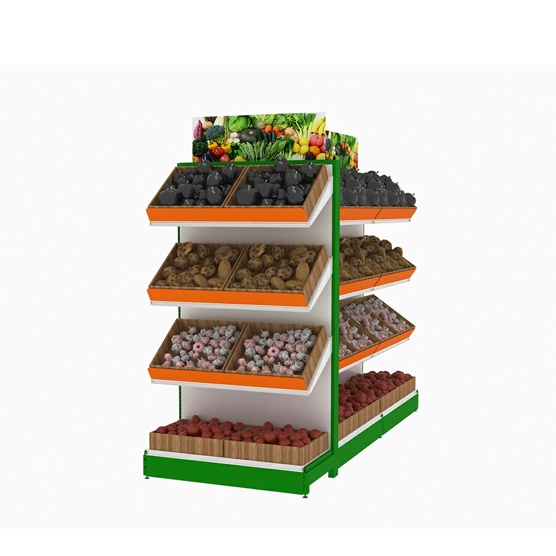 Étagère de supermarché pour les fruits et légumes