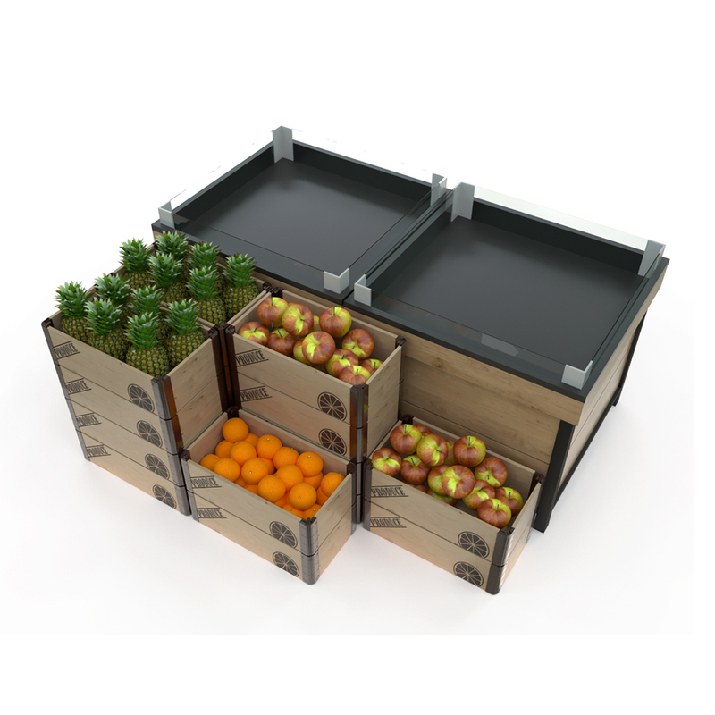 Caisse pliable à imprimé en bois
