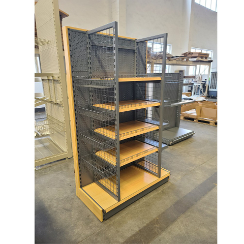 Rack d'épicerie de texture en bois