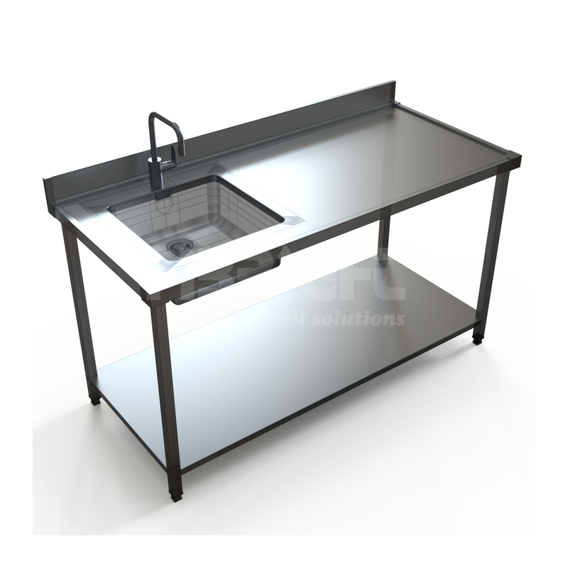 Table en acier inoxydable avec évier