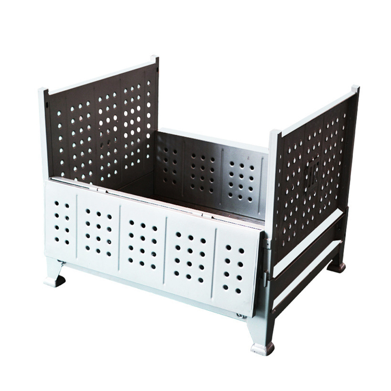 Boîte de palette logistique empilable pliable en métal durable