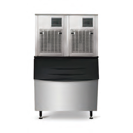 560 kg / 24h Machine de fabricant de glace commercial de type modulaire à mâcher à air avec poubelle de rangement
